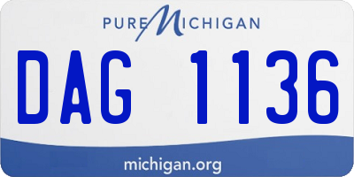 MI license plate DAG1136