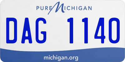MI license plate DAG1140