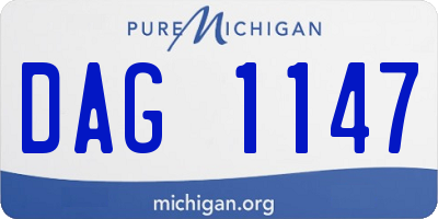 MI license plate DAG1147