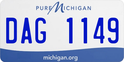 MI license plate DAG1149