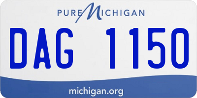 MI license plate DAG1150