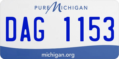 MI license plate DAG1153