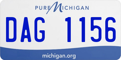 MI license plate DAG1156