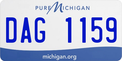 MI license plate DAG1159