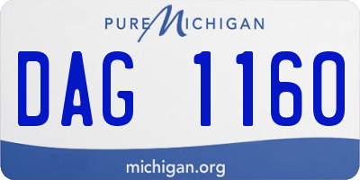 MI license plate DAG1160