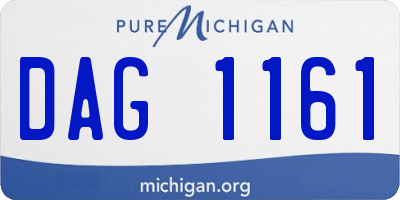 MI license plate DAG1161