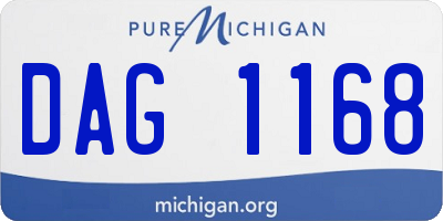MI license plate DAG1168