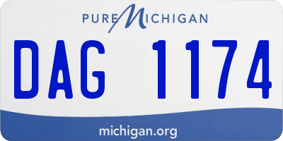 MI license plate DAG1174