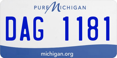 MI license plate DAG1181