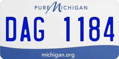 MI license plate DAG1184