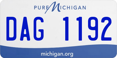 MI license plate DAG1192
