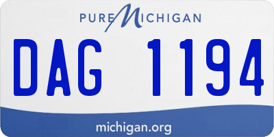 MI license plate DAG1194