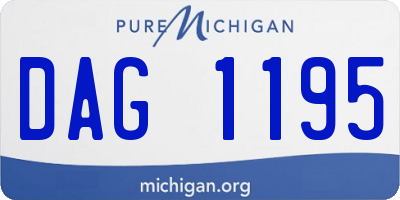 MI license plate DAG1195