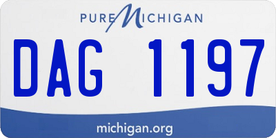 MI license plate DAG1197