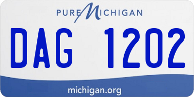 MI license plate DAG1202