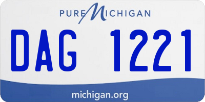 MI license plate DAG1221
