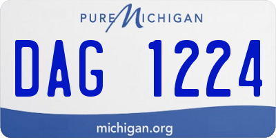 MI license plate DAG1224