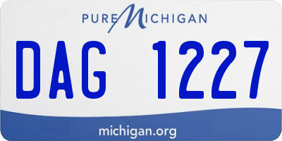 MI license plate DAG1227