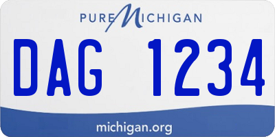 MI license plate DAG1234