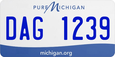 MI license plate DAG1239