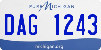 MI license plate DAG1243