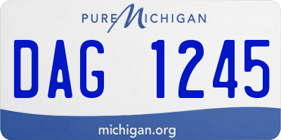 MI license plate DAG1245