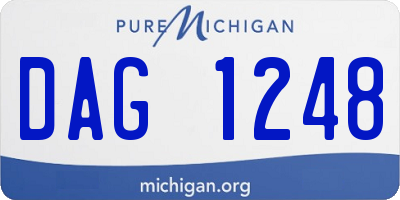 MI license plate DAG1248
