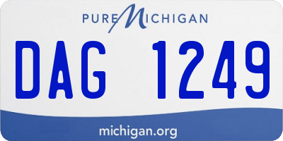 MI license plate DAG1249