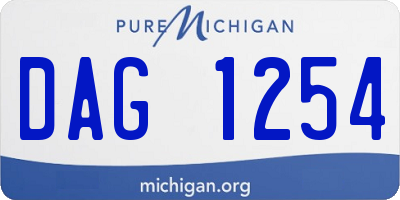 MI license plate DAG1254