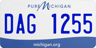 MI license plate DAG1255