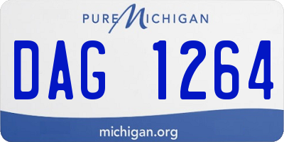 MI license plate DAG1264