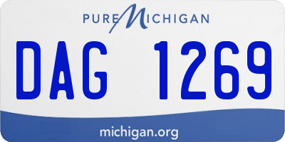 MI license plate DAG1269
