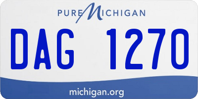 MI license plate DAG1270