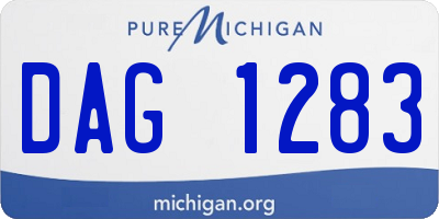 MI license plate DAG1283
