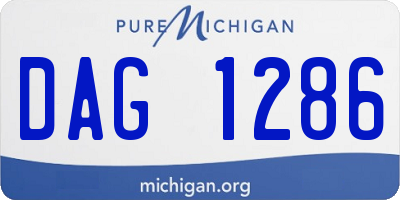 MI license plate DAG1286