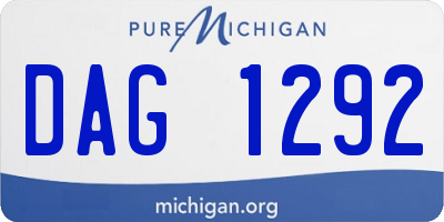 MI license plate DAG1292