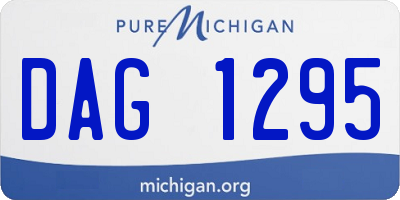 MI license plate DAG1295