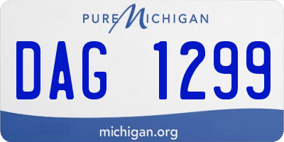 MI license plate DAG1299