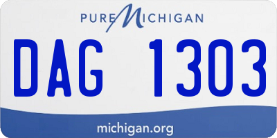 MI license plate DAG1303