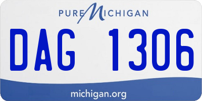 MI license plate DAG1306