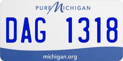 MI license plate DAG1318