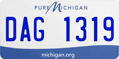 MI license plate DAG1319