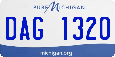 MI license plate DAG1320