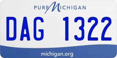 MI license plate DAG1322