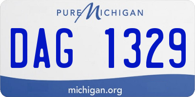 MI license plate DAG1329