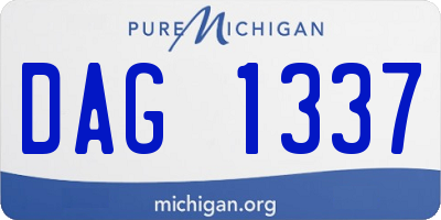 MI license plate DAG1337
