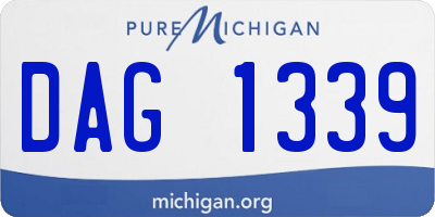 MI license plate DAG1339