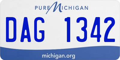 MI license plate DAG1342