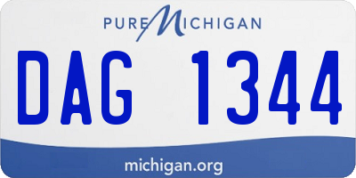 MI license plate DAG1344