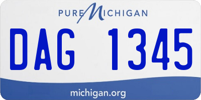 MI license plate DAG1345